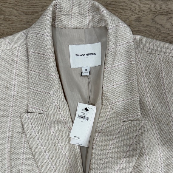 Banana Republic Factory Cream Striped Women's Shorts and Matching Blazer - Picture 4 of 4